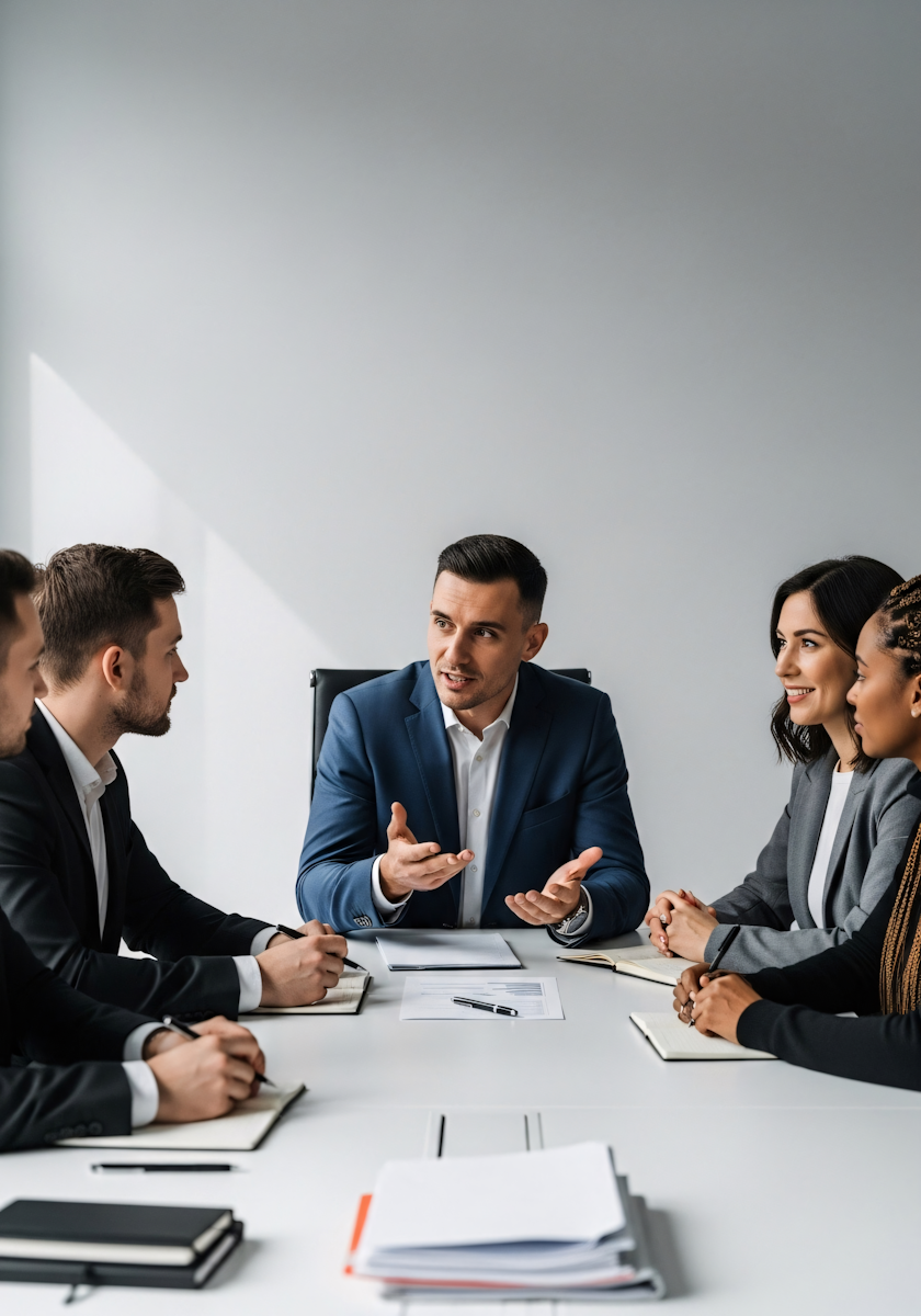 Professionals in meeting